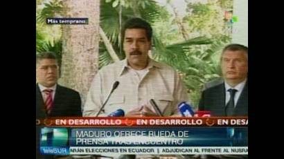 Nicolás Maduro durante rueda de prensa
