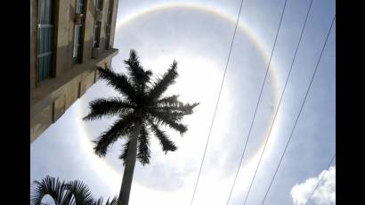 Halo solar visualizado en Cuba