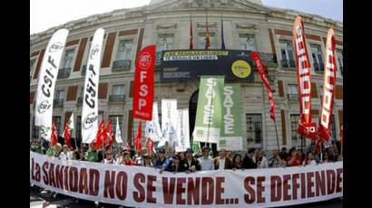 Protestas en España contra recortes
