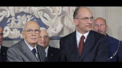 Enrico Letta y Giorgio Napolitano