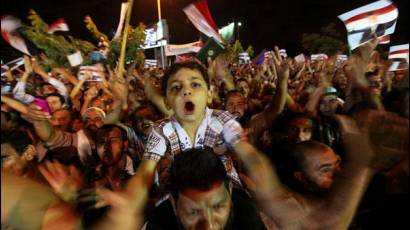 Manisfestaciones a favor del presidente Mursi en El Cairo