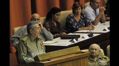 Raúl Castro Ruz durante la clausura del Primer Período de Sesiones
