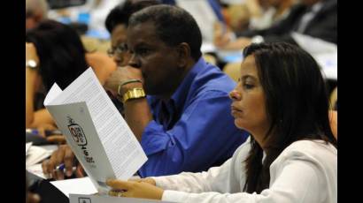 Participantes del noveno Congreso de la Unión de Periodistas de Cuba