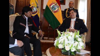 Evo Morales y Rafael Correa