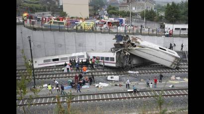 Accidente de tren en Santiago de Compostela
