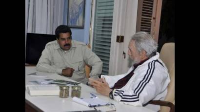 Se reúnen Fidel y Maduro