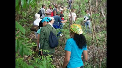 Estudiantes de la Universidad de la Habana en la Sierra del Rosario