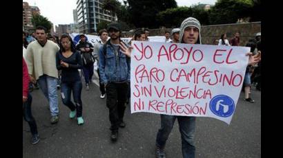 Campesinos colombianos en paro