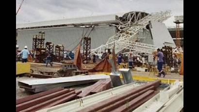 Deruumbe en estadio de Brasil 