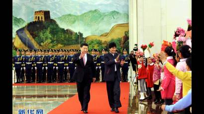 Evo Morales y Xi Jinping 