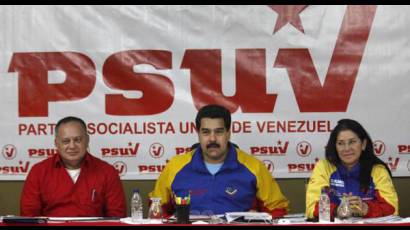 Nicolás Maduro, Diosdado Cabello y Cilia Flores 