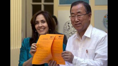 Ban Ki-moon y Mariela Castro