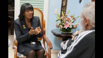 Recibió Fidel a la Primera Ministra de Jamaica