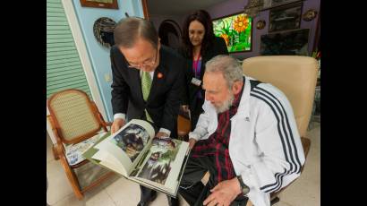 Sostuvo Fidel encuentro con Ban Ki-moon