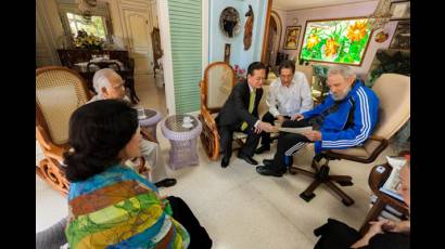 Encuentro de Fidel con Nguyen Tan Dung