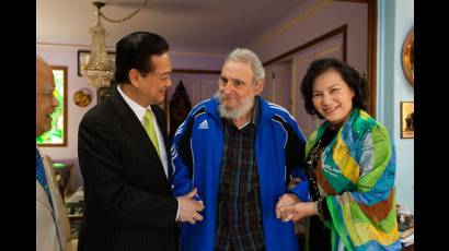 Encuentro de Fidel con Nguyen Tan Dung