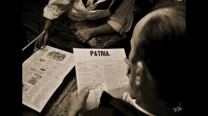 Martí leyendo el periódico Patria