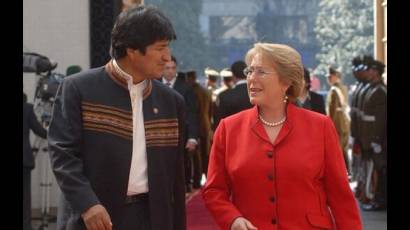 Evo Morales y Michelle Bachelet