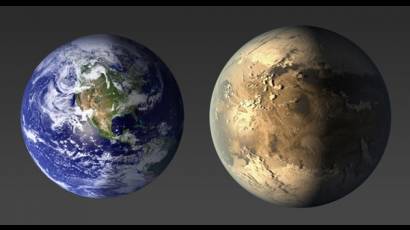 La Tierra y el exoplaneta Kepler 186f