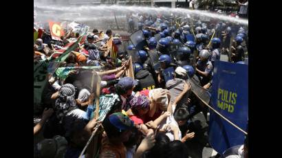 Manifestantes en Filipinas
