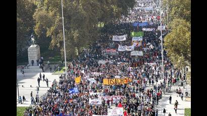 Manifestación multitudinaria en Chile