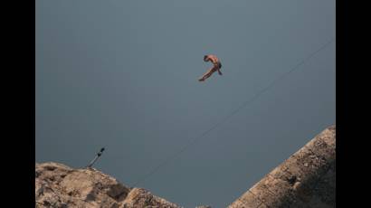 Primera fase de la final de Red Bull Cliff Diving 2014