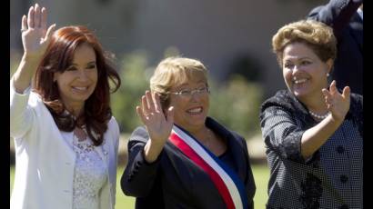 Presidentas Cristina Fernández y Michelle Bachelet