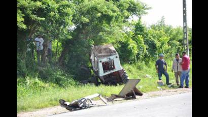 Accidente de trnánsito en Jatibonico