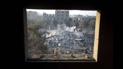 Desolador paisaje de los bombardeos 