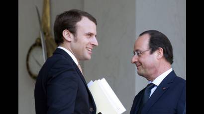 Francois Hollande y Emmanuel Macron