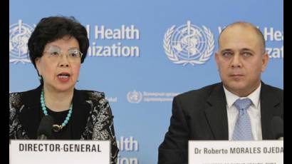 La Doctora Margaret Chan y el Ministro de Salud cubano