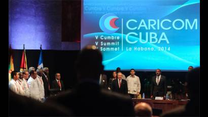 Ceremonia inaugural de la V Cumbre CARICOM-CUBA