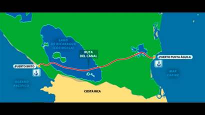 Ruta definitiva del Gran Canal de Nicaragua