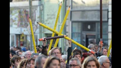 Homenaje a las víctimas de Charlie Hebdo