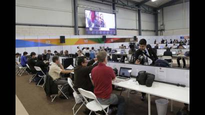 Periodistas en la III Cumbre Celac 2015
