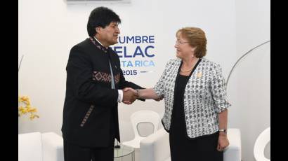 Evo Morales y Michelle Bachelet