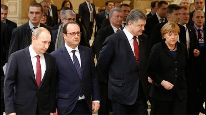 Putin, Merkel, Hollande y Poroshenko