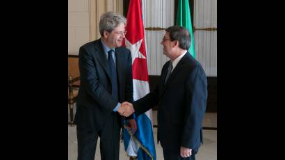 Bruno Rodríguez recibió a Paolo Gentiloni