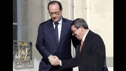 François Hollande y Bruno Rodríguez
