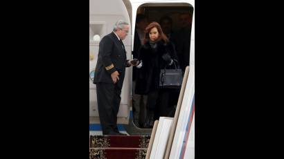 Llegada de Cristina Fernández a Rusia