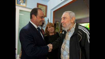 Visitó a Fidel el Presidente de Francia