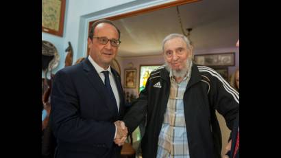 Visitó a Fidel el Presidente de Francia