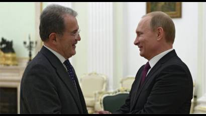 Romano Prodi y Vladimir Putin