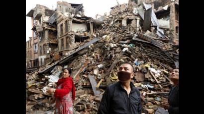 Afectados en Nepal