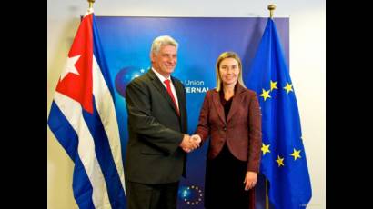 Recibió alta representante de la UE a primer vicepresidente cubano
