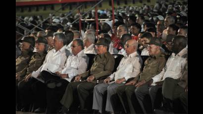Presidente cubano Raúl Castro en el cuartel Moncada