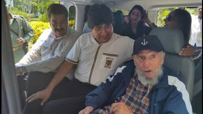Encuentro de Fidel, Evo Morales y Nicolás Maduro