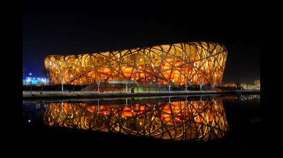 El estadio de Nido del pajaro de Pekín