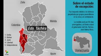Estado de Excepción en Táchira, Venezuela