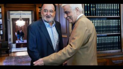 Panagiotis Lafazanis se reúne con el presidente Pavlopoulos